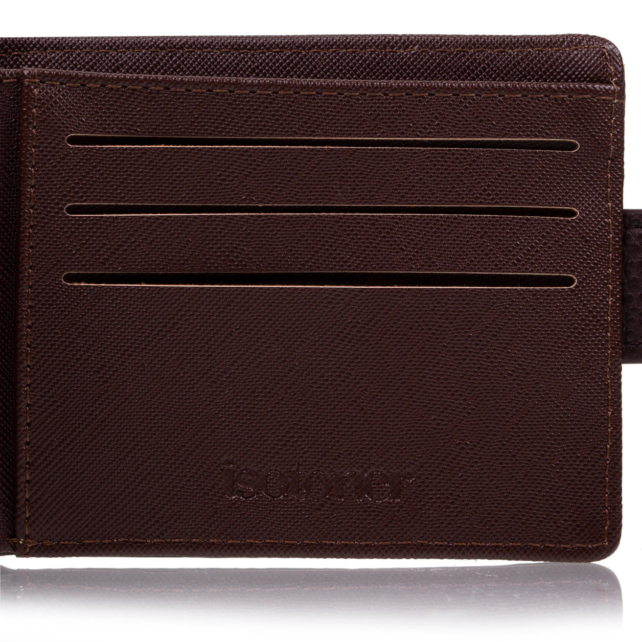 Cartera con tapa y broche Hombre Marrón