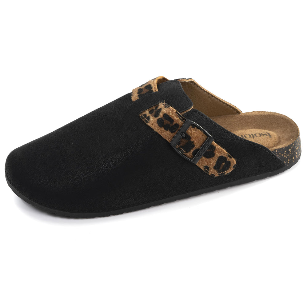 Zuecos Mujer Leopardo Negro - Isotoner