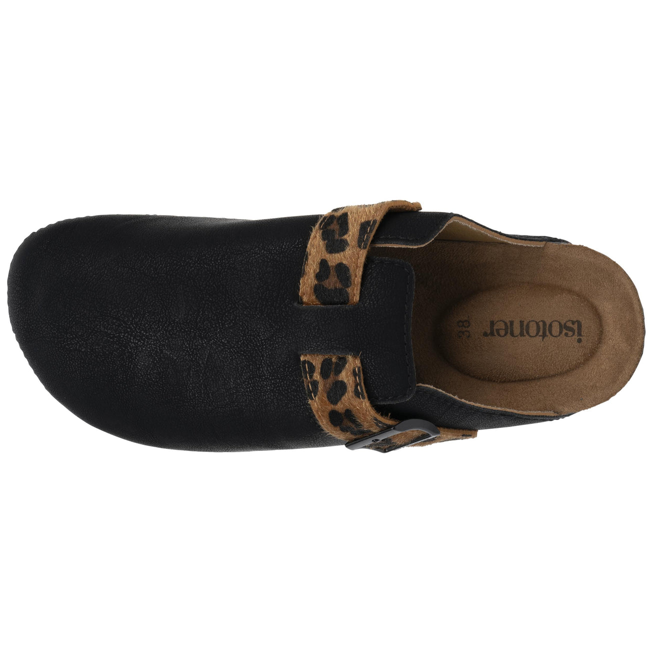 Zuecos Mujer Leopardo Negro
