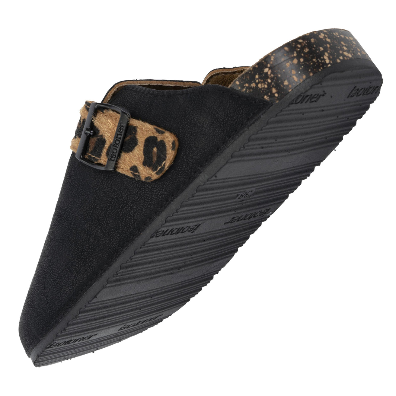 Zuecos Mujer Leopardo Negro