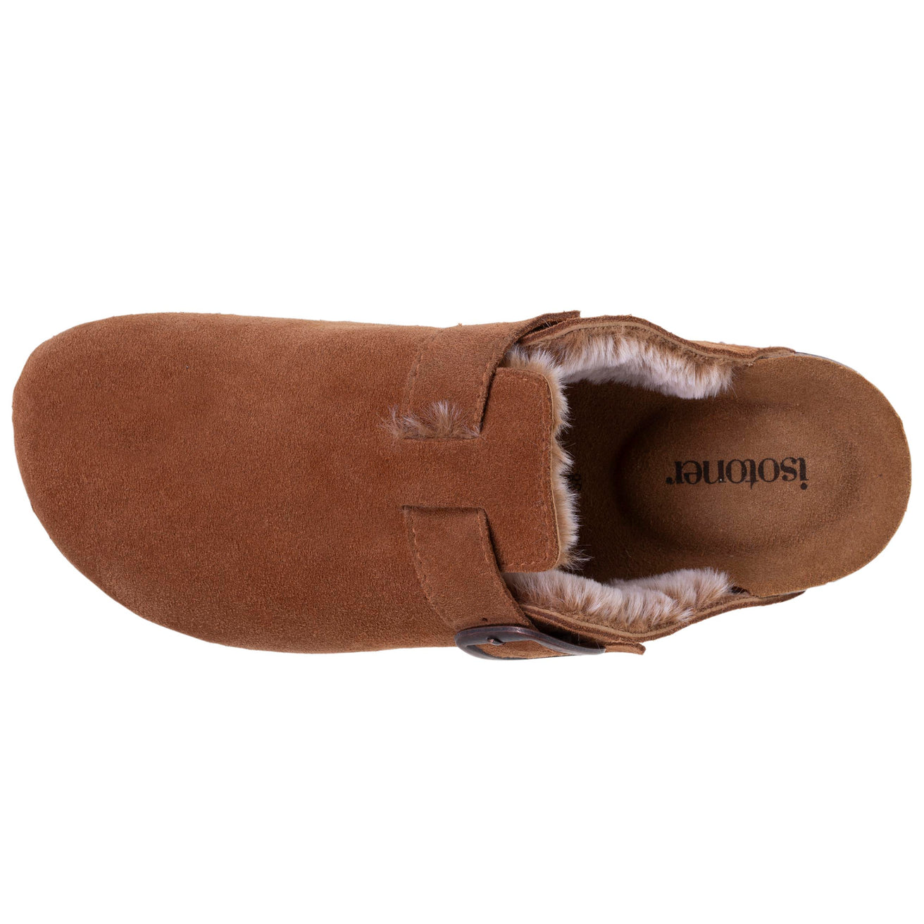 Zuecos forrados en cuero Mujer Camel