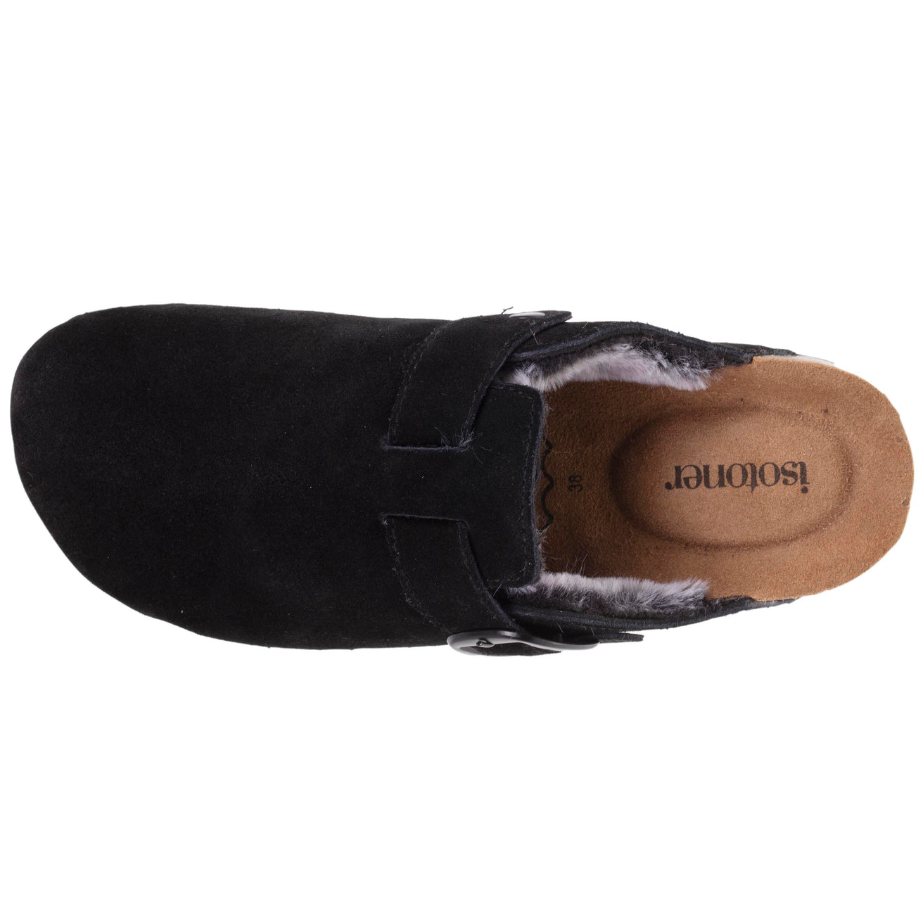 Zuecos forrados en cuero Mujer Negro