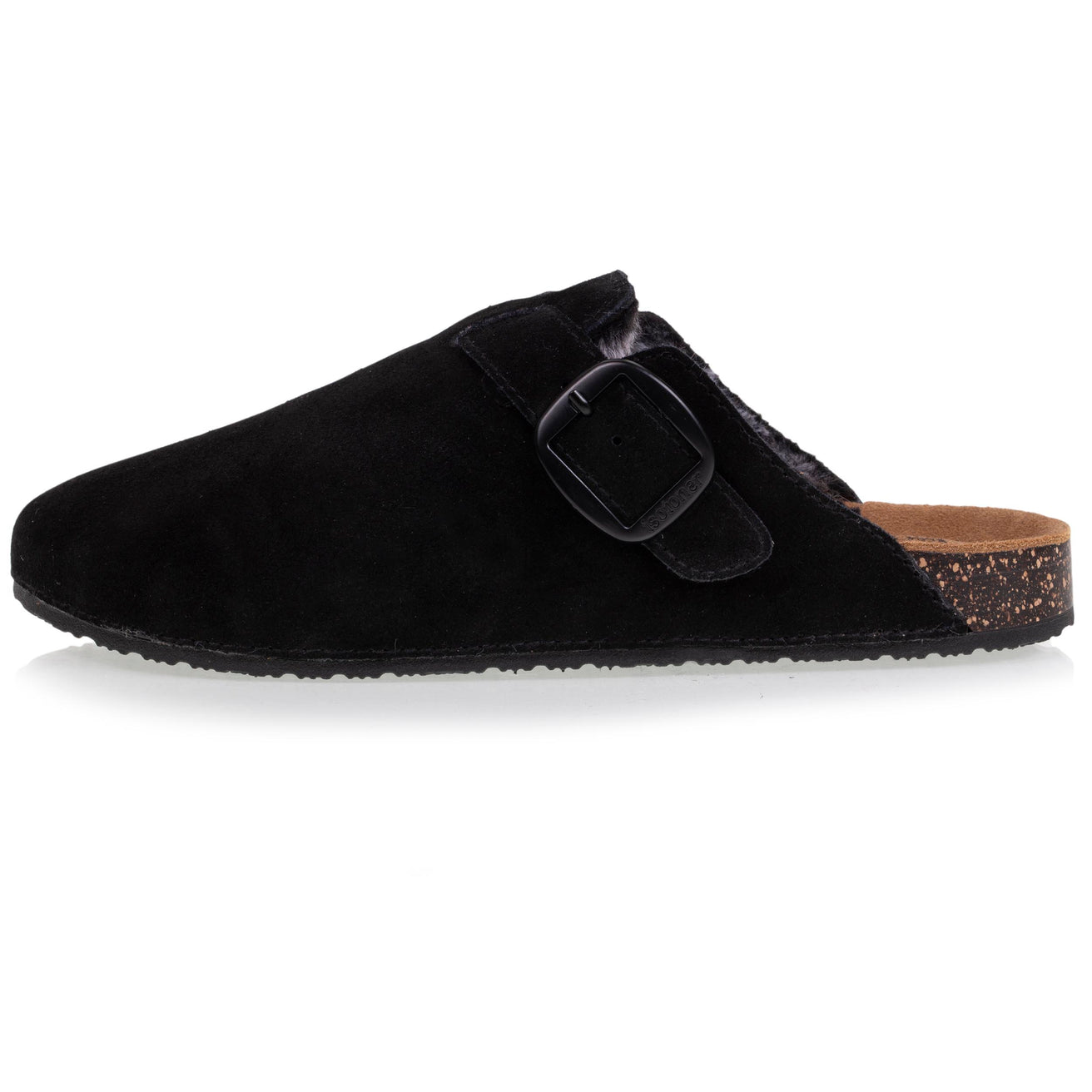 Zuecos forrados en cuero Mujer Negro