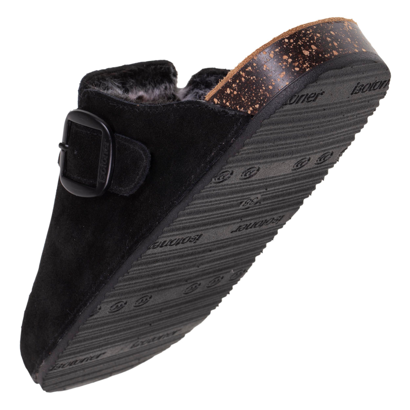 Zuecos forrados en cuero Mujer Negro