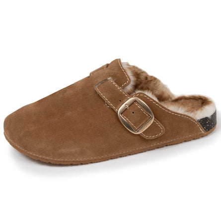 Zuecos Mujer Camel pespuntes blancos - Isotoner