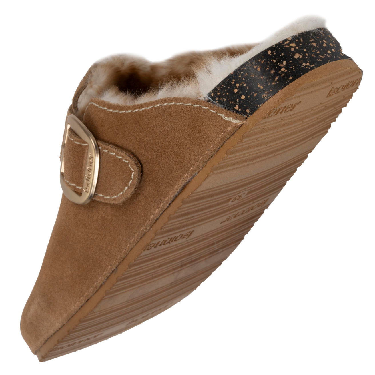 Zuecos Mujer Camel pespuntes blancos