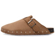 Zuecos Mujer forro Camel tachuelas