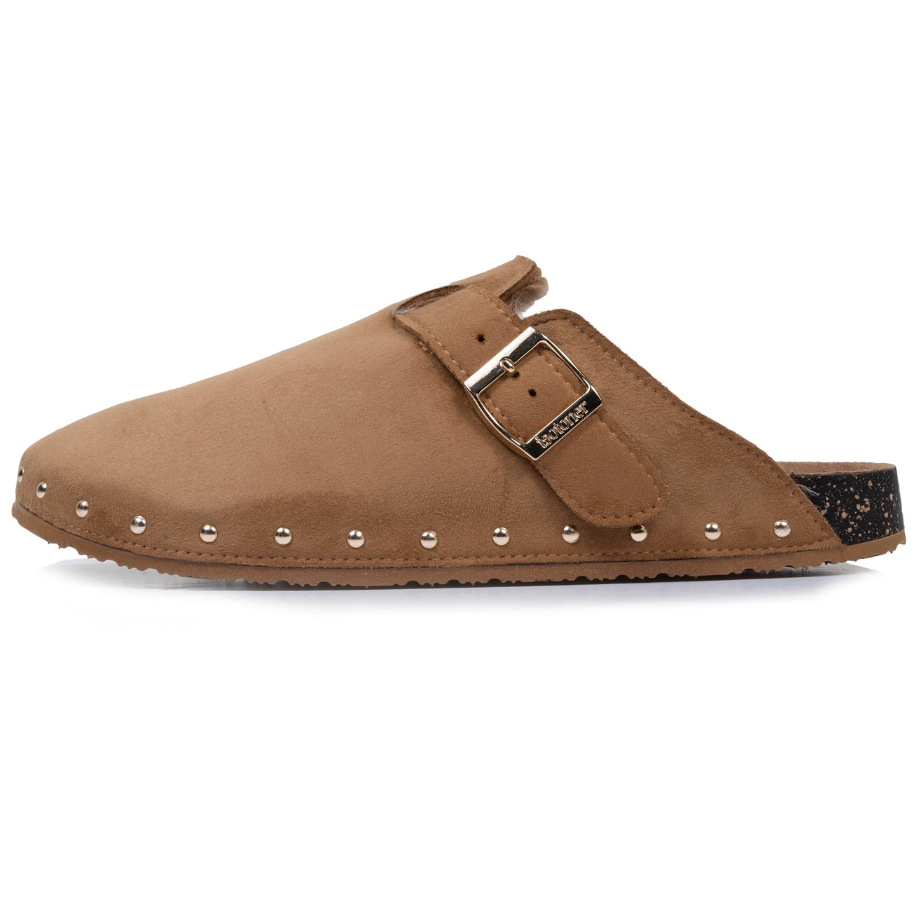 Zuecos Mujer forro Camel tachuelas