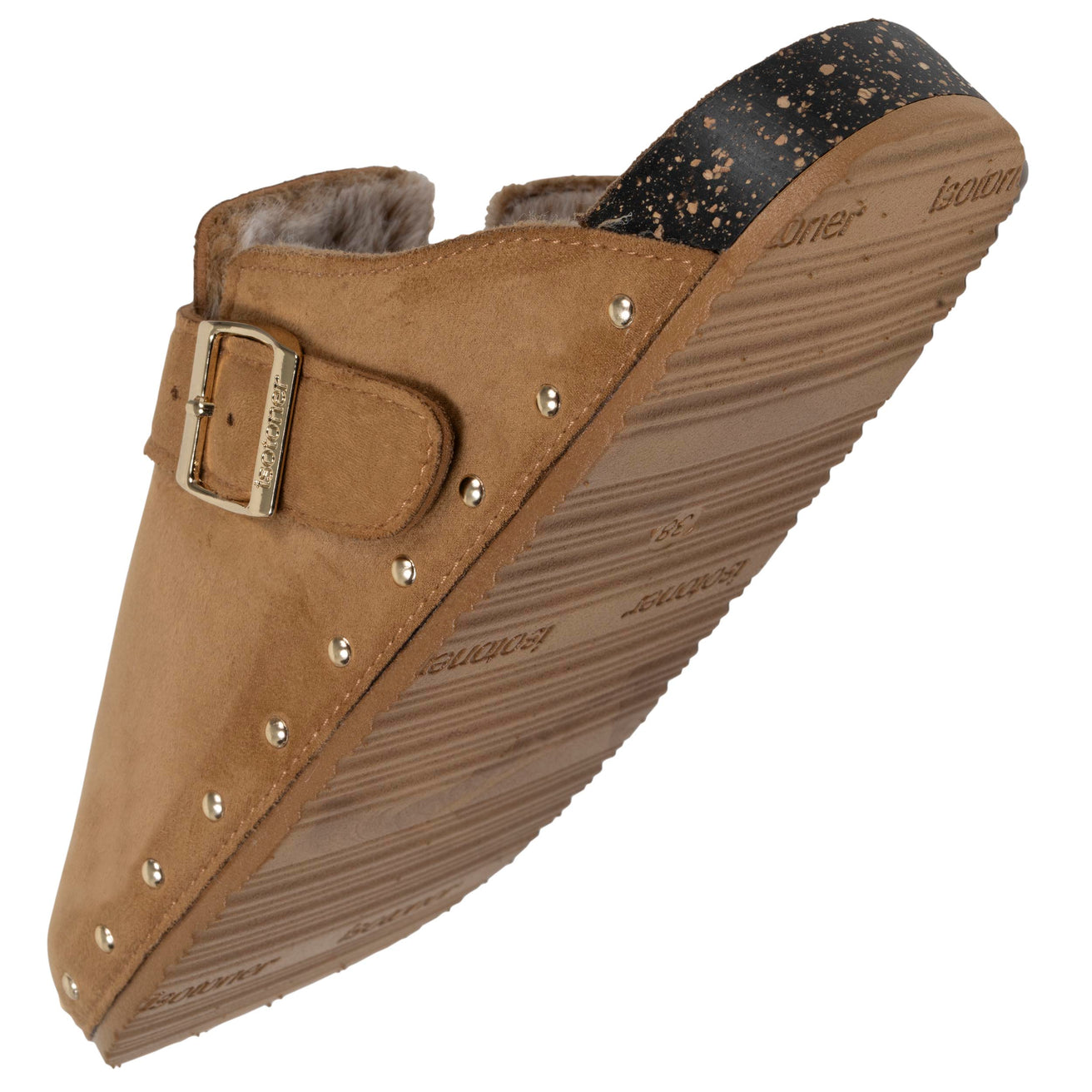 Zuecos Mujer forro Camel tachuelas