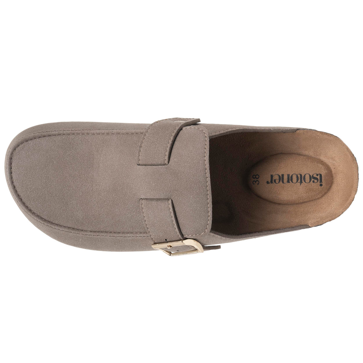 Zuecos Mocasines Mujer Topo