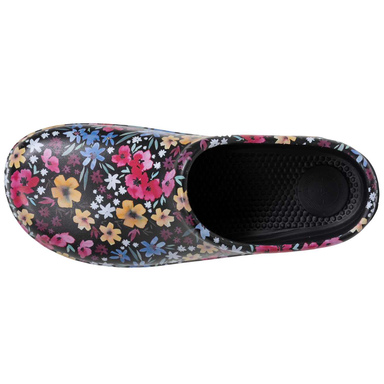 Zuecos de jardín para Mujer con estampado floral Negro