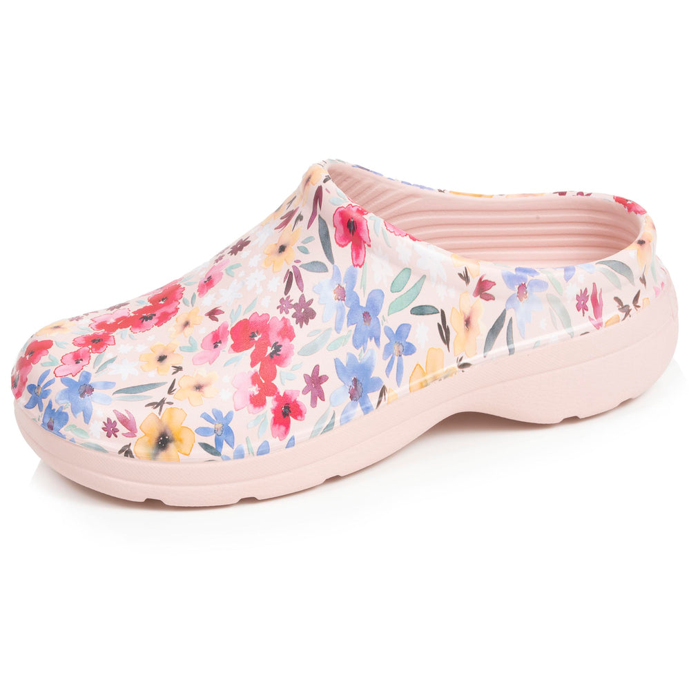 Zuecos de jardin Mujer estampado Rosa floral - Isotoner