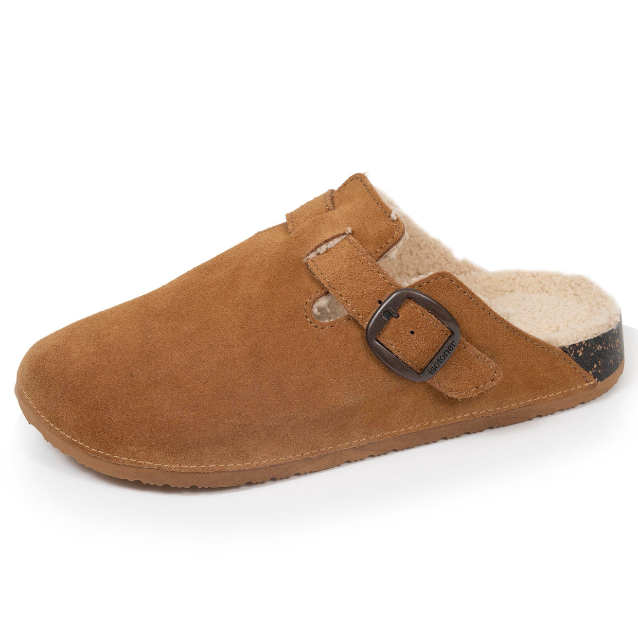 Zuecos mules Hombre Camel forrados