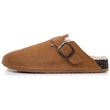 Zuecos mules Hombre Camel forrados