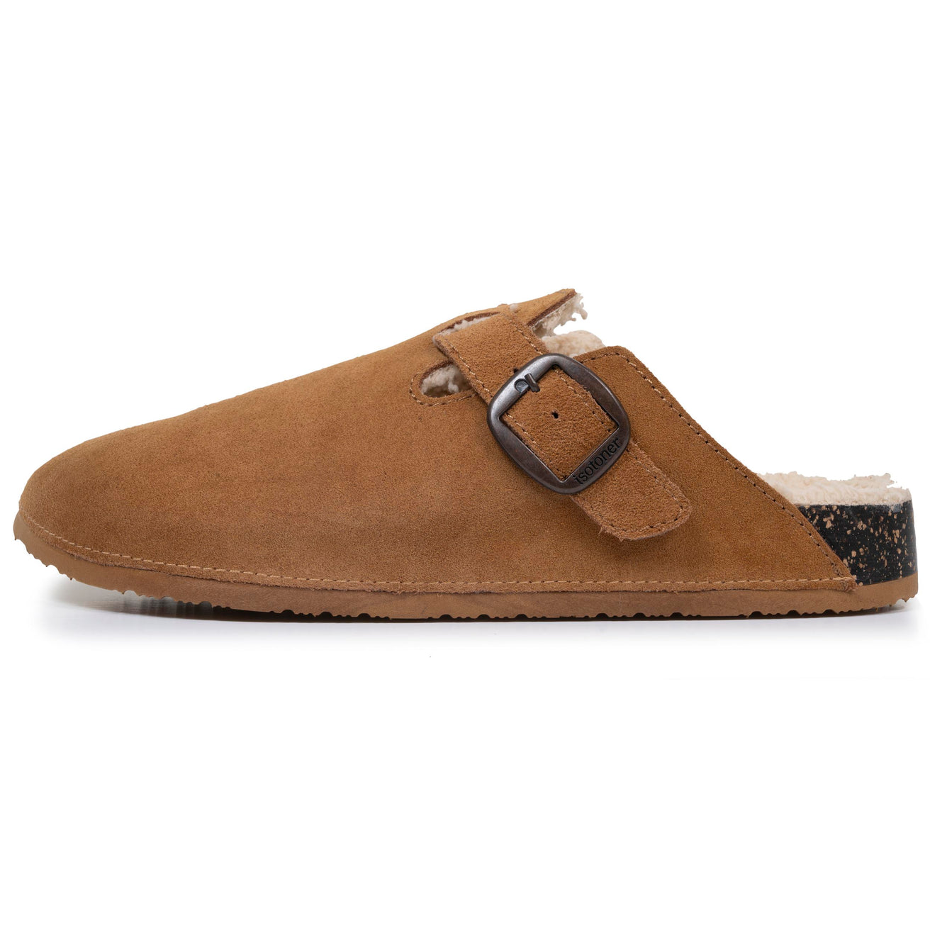 Zuecos mules Hombre Camel forrados