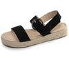 Sandalias Mujer Trenzadas Camel noir Isotoner