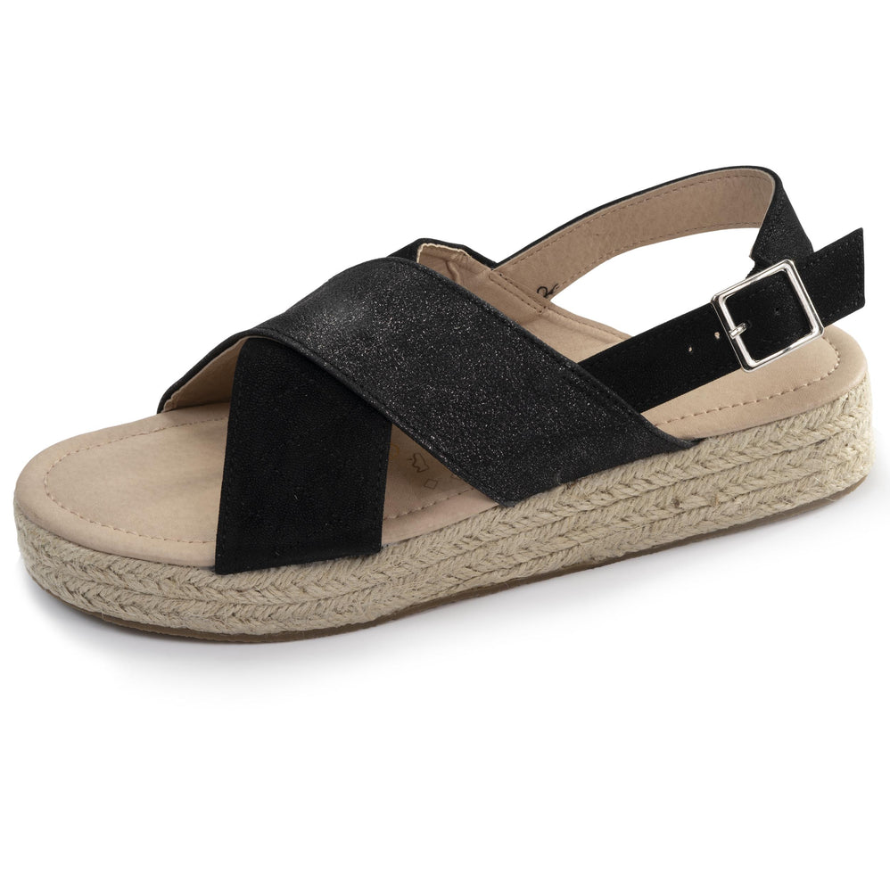 Sandalias Mujer correas cruzadas Negro - Isotoner