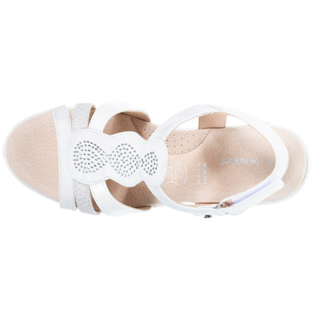 Sandalias Mujer CONFORT PLUS superior de pedrería Blanco - Isotoner