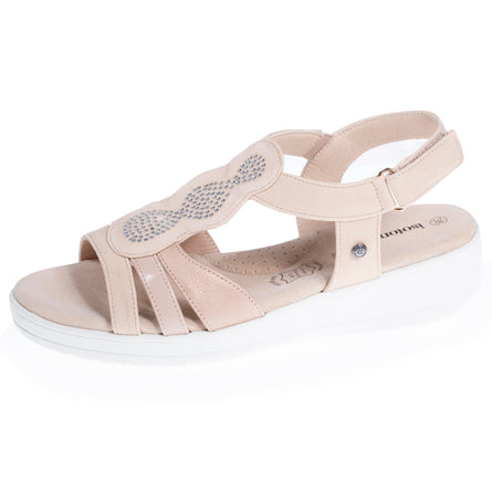 Sandalias Mujer CONFORT PLUS superior de pedrería Camel - Isotoner