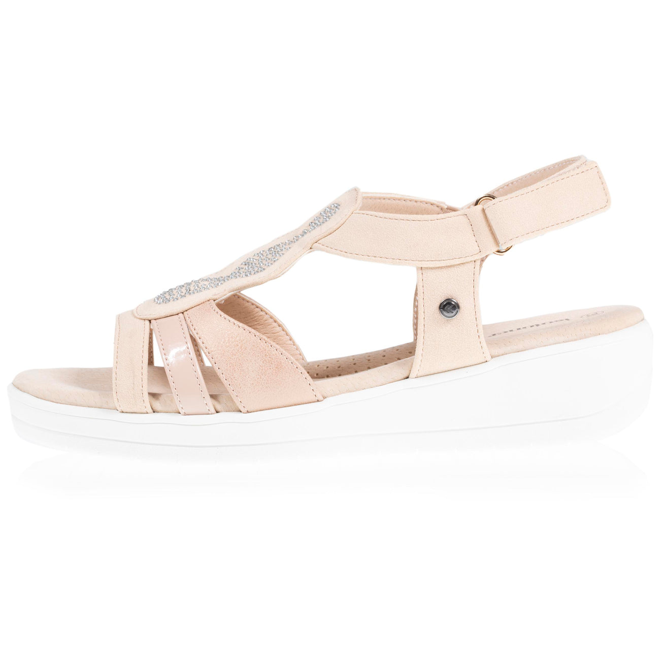 Sandalias Mujer CONFORT PLUS superior de pedrería Camel