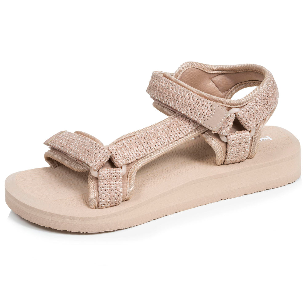 Sandalias Mujer deportivas de tacón Beige - Isotoner