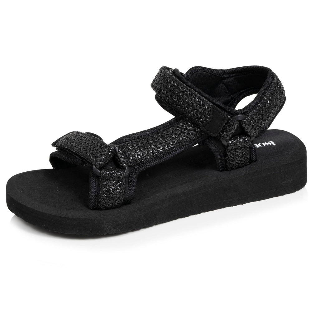 Sandalias Mujer deportivas de tacón Negro - Isotoner