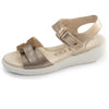 Sandalias Mujer CONFORT PLUS Rosa textiles Negro camel Isotoner