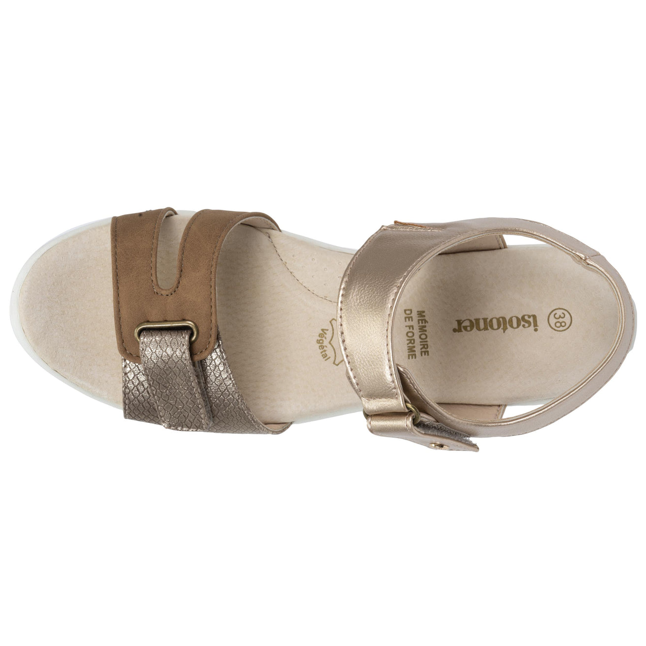 Sandalias Mujer CONFORT PLUS Rosa textiles Camel
