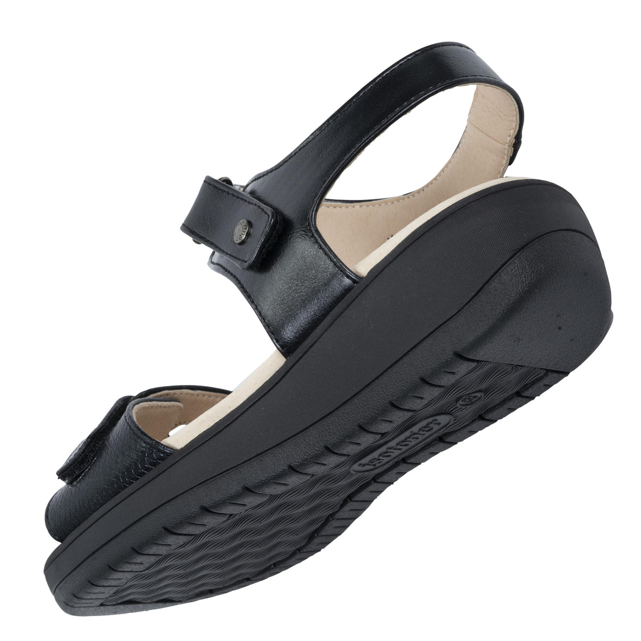 Sandalias Mujer CONFORT PLUS Rosa textiles Negro