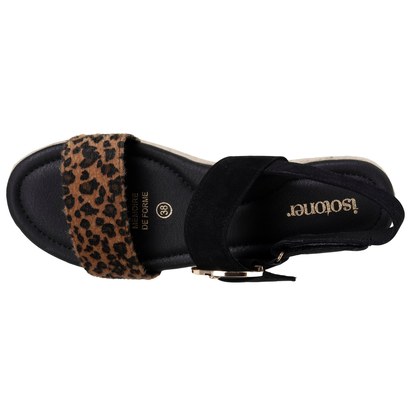 Sandalias Mujer Trenzadas Negro/Leopardo