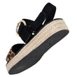 Sandalias Mujer Trenzadas Negro/Leopardo