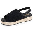 Sandalias Mujer suela plataforma cuerda Negro