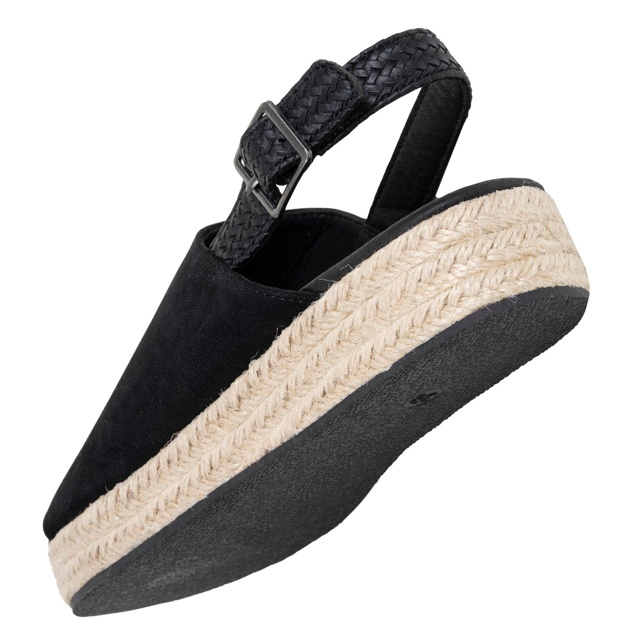 Sandalias Mujer suela plataforma cuerda Negro