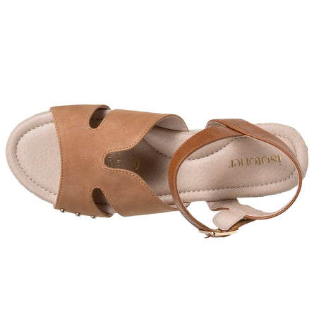 Sandalias Mujer suela plataforma cuerda Camel - Isotoner