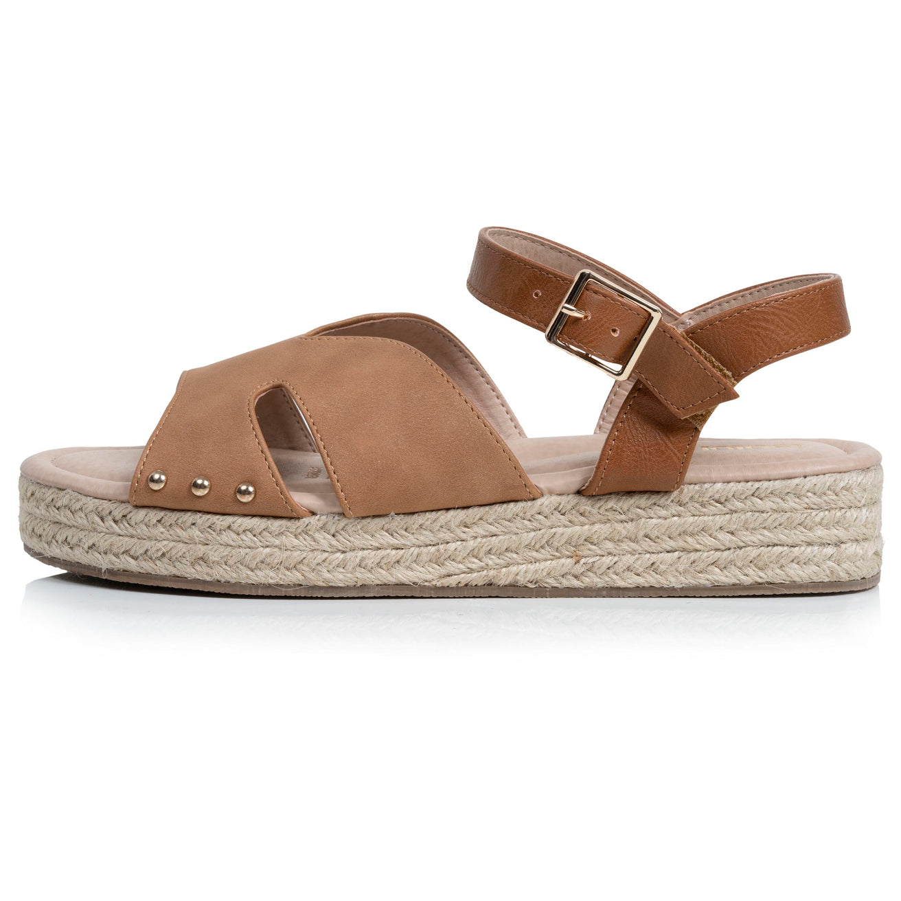 Sandalias Mujer suela plataforma cuerda Camel