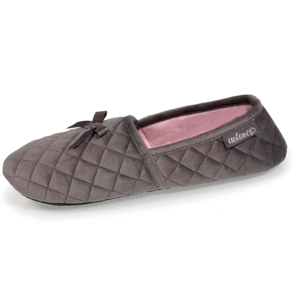 Zapatillas de casa slippers Mujer 3D acolchadas Gris oscuras - Isotoner