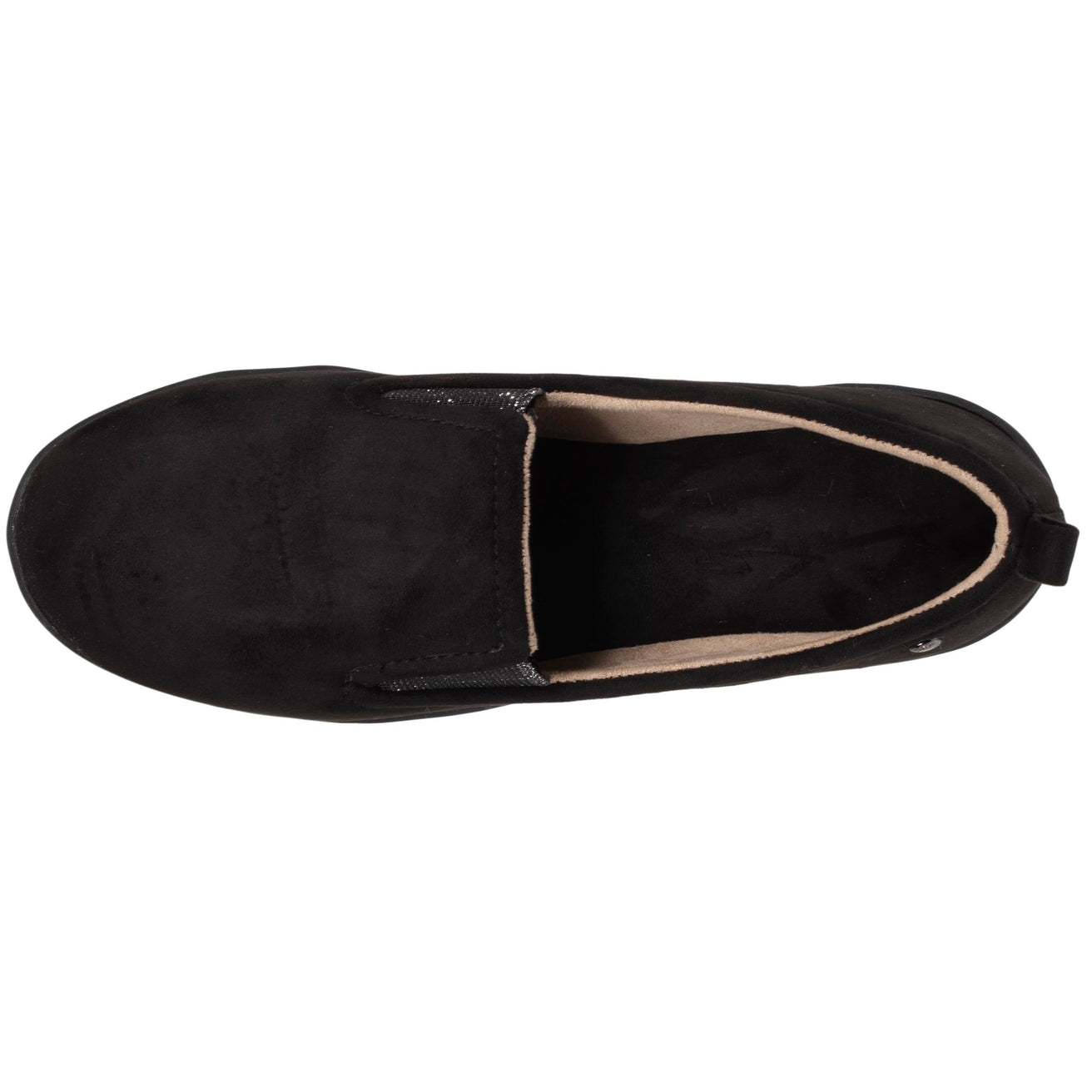 Zapatillas de casa mocasines con tacón Mujer Negro