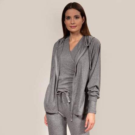 Sudadera con capucha Mujer Gris jaspeado - Isotoner