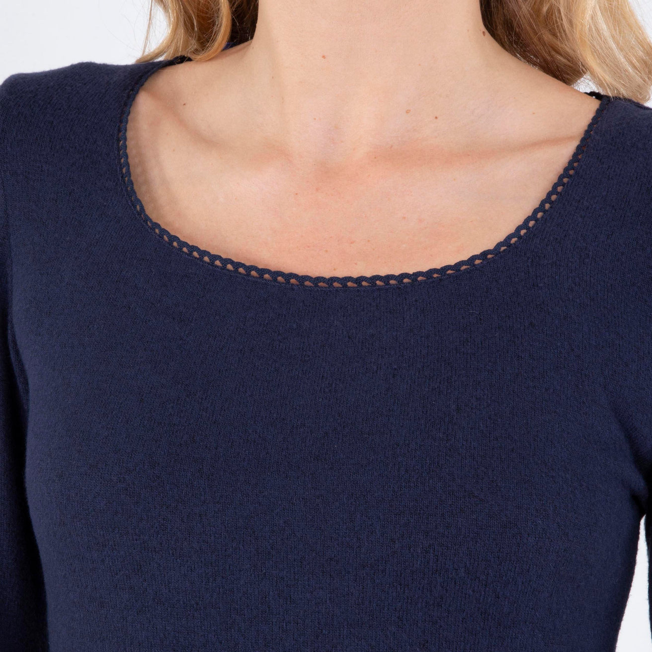 Camiseta de cuello cuadrado Mujer Marino