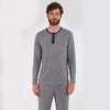 Camiseta Mangas largas Hombre Azul marino gris chiné - Isotoner