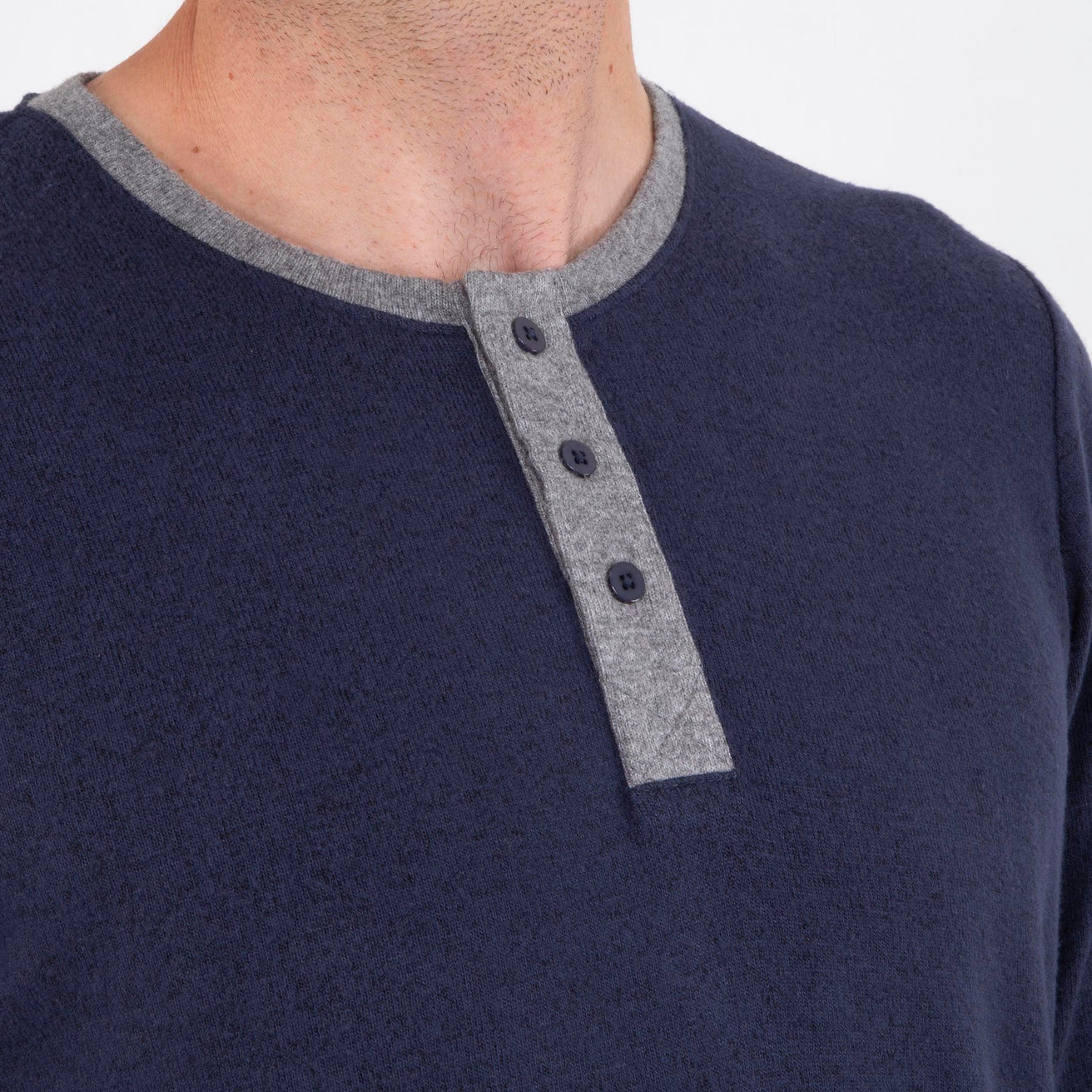 Camiseta Mangas largas Hombre Azul marino