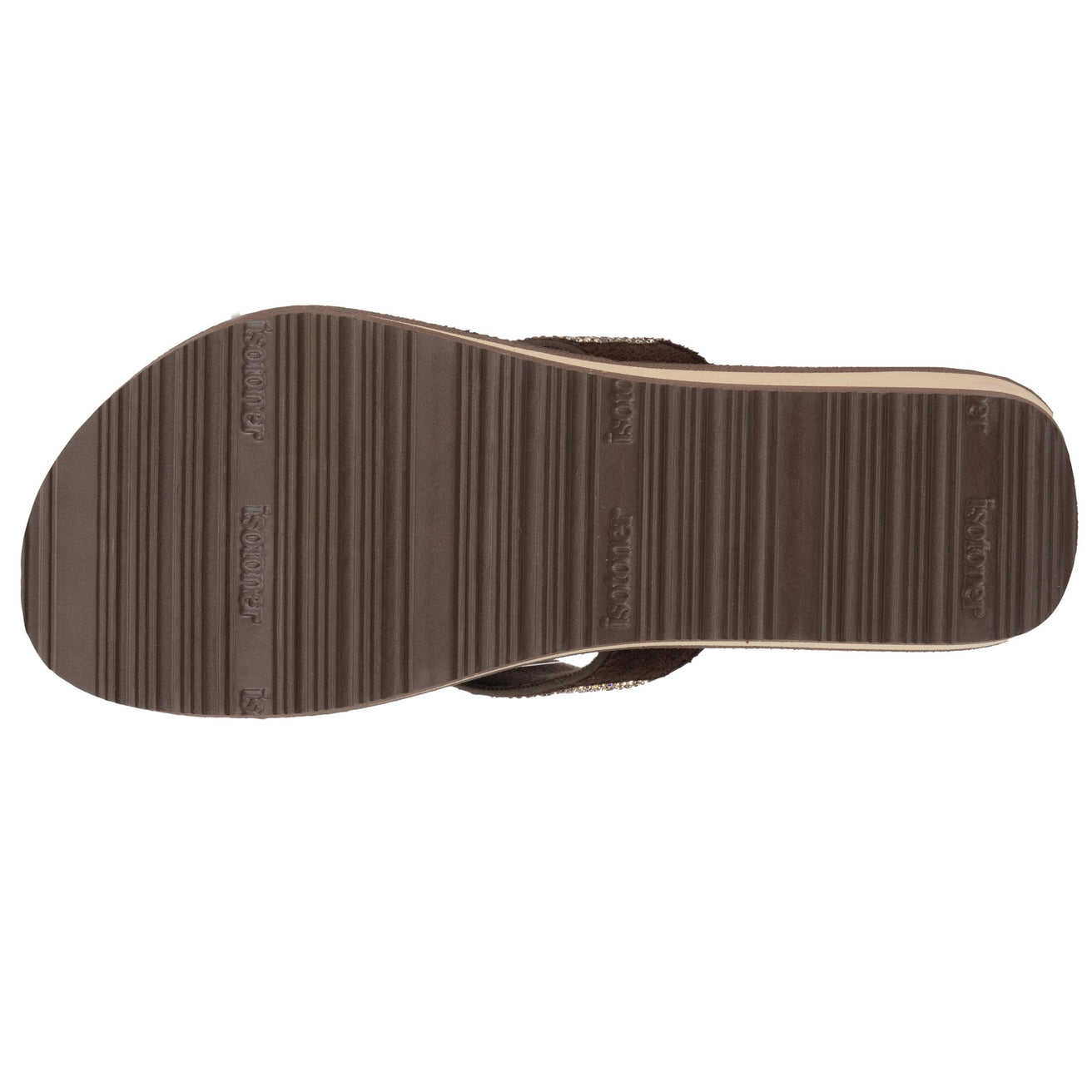 Chanclas Mujer perlas con tacón Chocolate