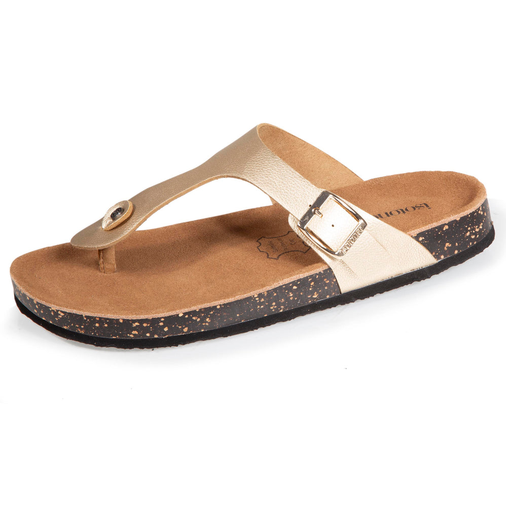 Mules sandalias Mujer Correa dorada - Isotoner