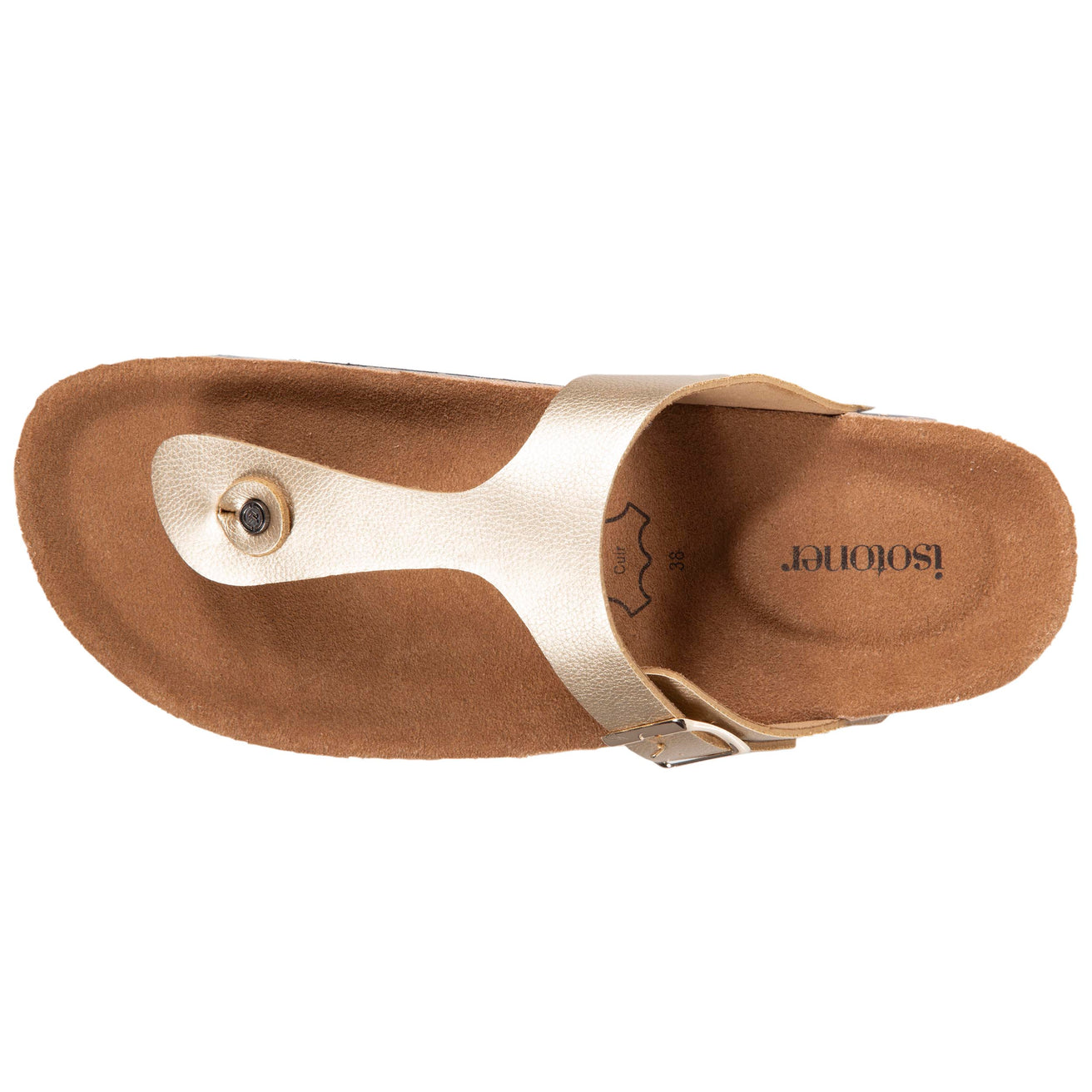 Mules sandalias Mujer Correa dorada