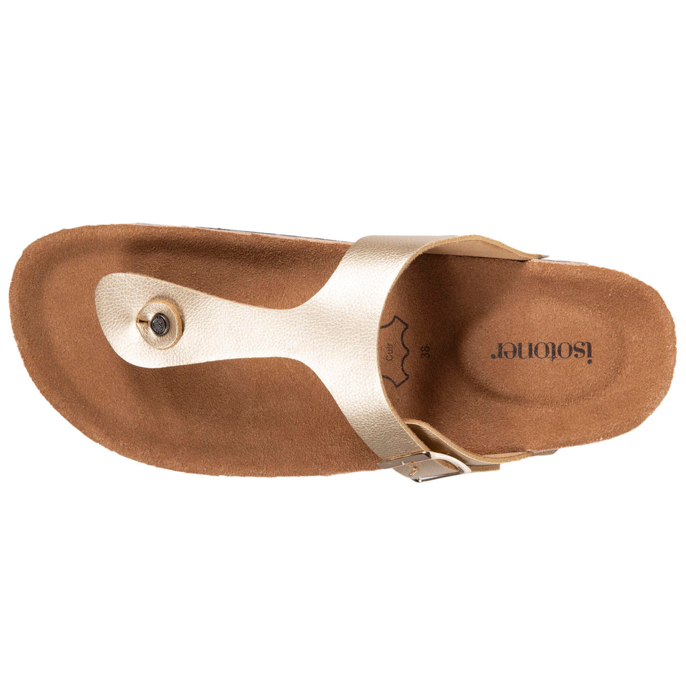 Mules sandalias Mujer Correa dorada - Isotoner