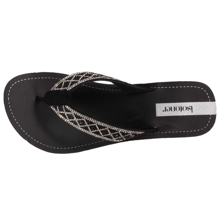 Chanclas Mujer con tacón brillantes Negro - Isotoner