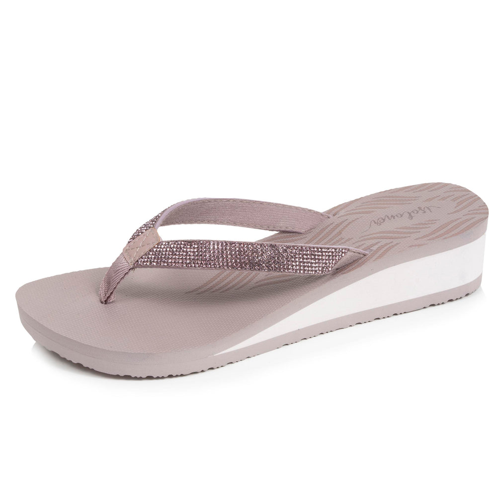 Chanclas Mujer perlas con tacón Topo - Isotoner
