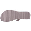 Chanclas Mujer perlas con tacón Topo