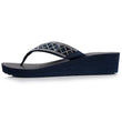 Chanclas Mujer perlas con tacón Azul marino