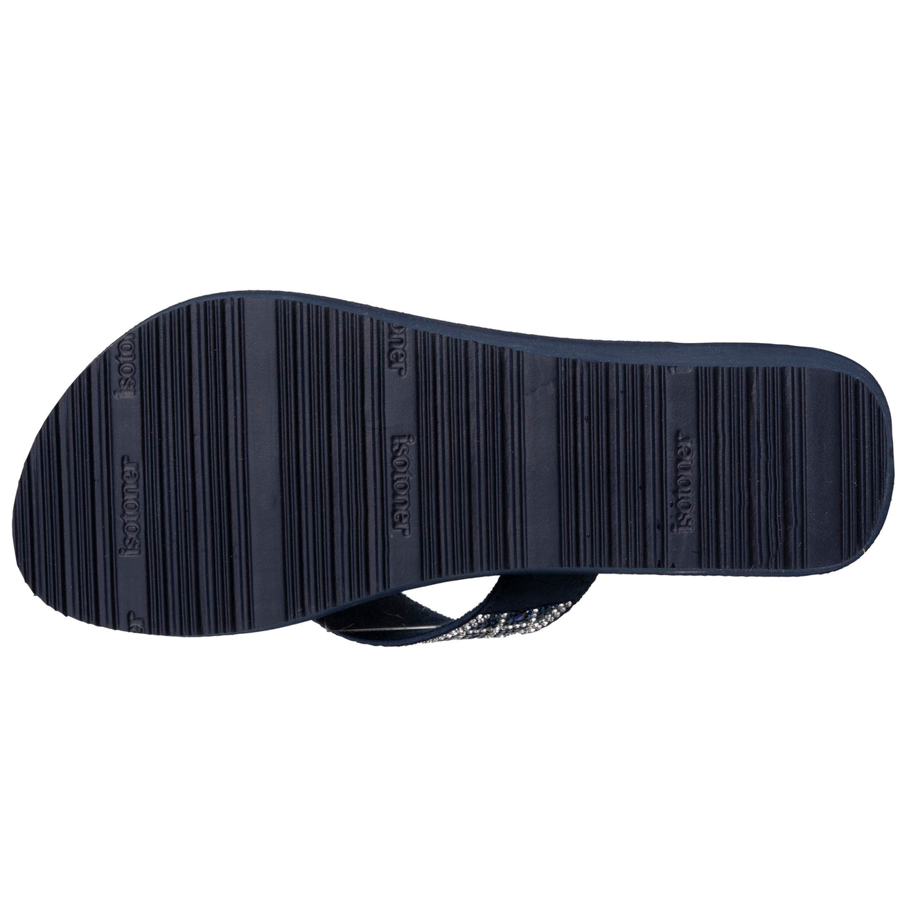 Chanclas Mujer perlas con tacón Azul marino